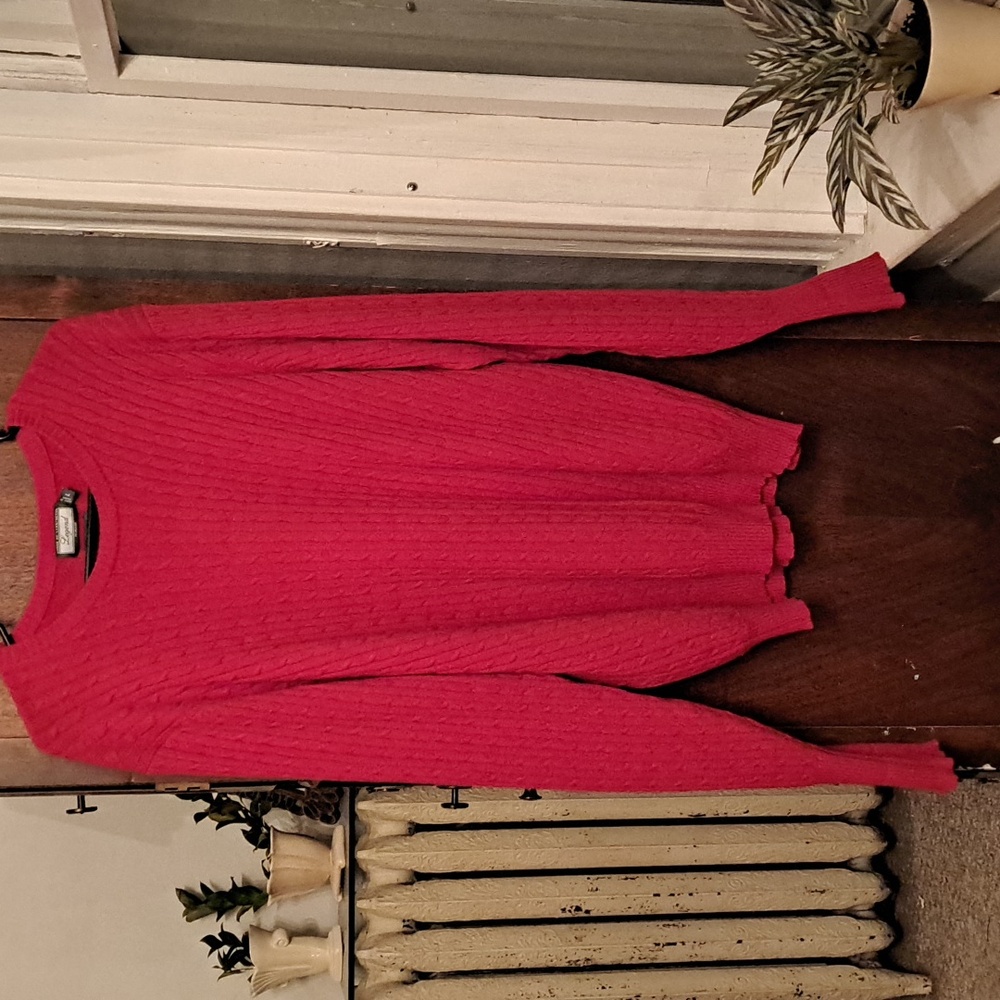 House of Carrington Legend men's size L red cable knit 100% cashmere sweater